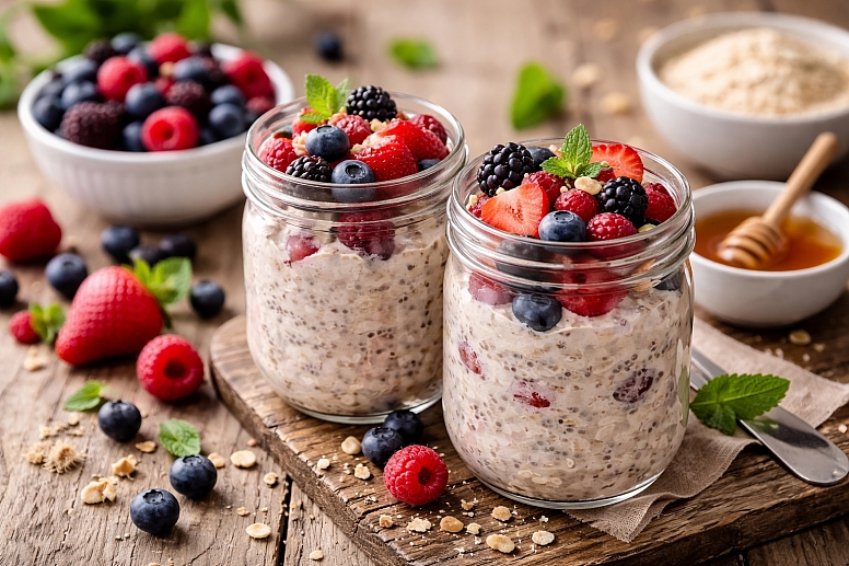 berry overnight oats