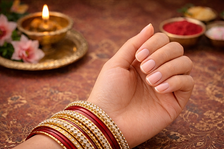 graceful hand with traditional bangles