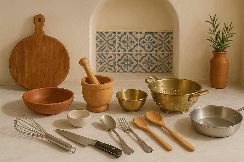 mediterranean kitchen utensils and cookware