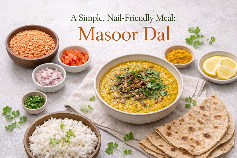 nail friendly masoor dal meal