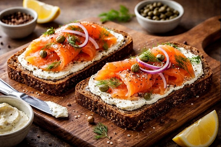 smoked salmon on rye