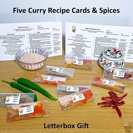 5 Curry Recipe Kit Letterbox Gift with Spices