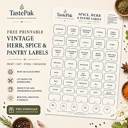 Free Printable Vintange Herb, Spice & Pantry Labels