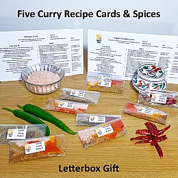 5 Curry Recipe Kit Letterbox Gift with Spices